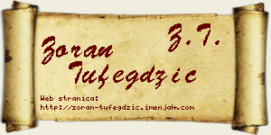 Zoran Tufegdžić vizit kartica